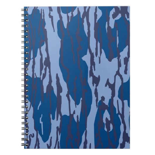 Blauwe Camo Militaire Patroon Blauwe Camouflage Notitieboek (Voorkant)