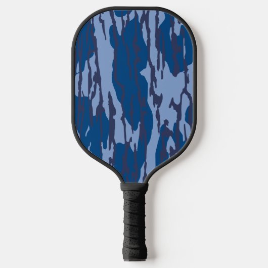 Blauwe Camo Militaire Patroon Blauwe Camouflage Pickleball Paddle (Voorkant)