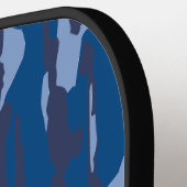 Blauwe Camo Militaire Patroon Blauwe Camouflage Pickleball Paddle (Links Detail)