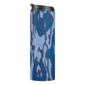 Blauwe Camo Militaire Patroon Blauwe Camouflage Thermosbeker (Geroteerd rechts)