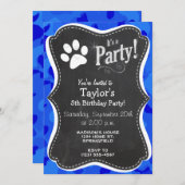 Blauwe Camo; Paw Print Kaart (Voorkant / Achterkant)