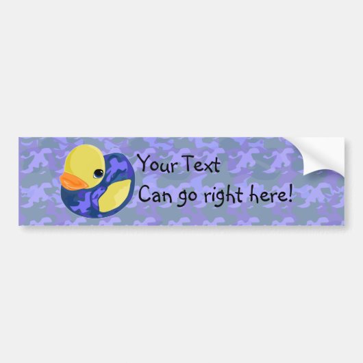 Blauwe Camo Rubber Ducky Bumpersticker (Voorkant)
