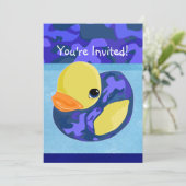 Blauwe Camo Rubber Ducky Kaart (Staand voorkant)
