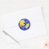 Blauwe Camo Rubber Ducky Ronde Sticker (Envelop)