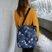 Blauwe camo tote bag