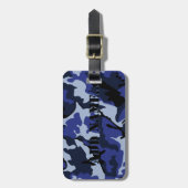 Blauwe Camo voegt naam toe, Bagagelabel met ledere (Voorkant verticaal)