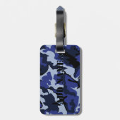 Blauwe Camo voegt naam toe, Bagagelabel met ledere (Achterkant verticaal)