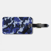 Blauwe Camo voegt naam toe, Bagagelabel met ledere (Achterkant horizontaal)