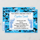 Blauwe camouflage Babyschoenen Kaart (Voorkant / Achterkant)