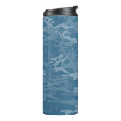 Blauwe camouflage / Camo Thermal Tumbler Thermosbeker (Gedraaid links)
