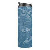 Blauwe camouflage / Camo Thermal Tumbler Thermosbeker (Geroteerd rechts)