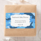 Blauwe Camouflage Camo Waterfles Favor Etiket (Insitu)