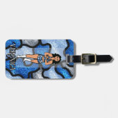 Blauwe Camouflage Danser #2 Bagage Label (Voorkant horizontaal)