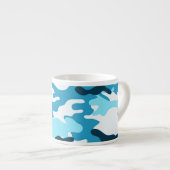 Blauwe camouflage Espresso Mok (Voorkant rechts)