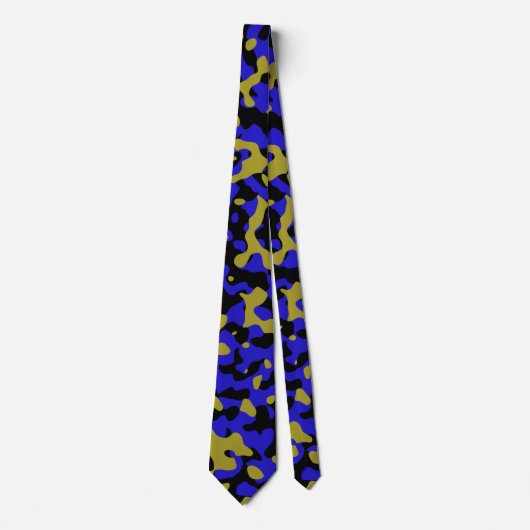 Blauwe camouflage in goud en zwart stropdas (Voorkant)