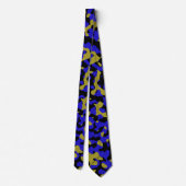 Blauwe camouflage in goud en zwart stropdas (Achterkant)