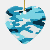 Blauwe camouflage keramisch ornament (Achterkant)