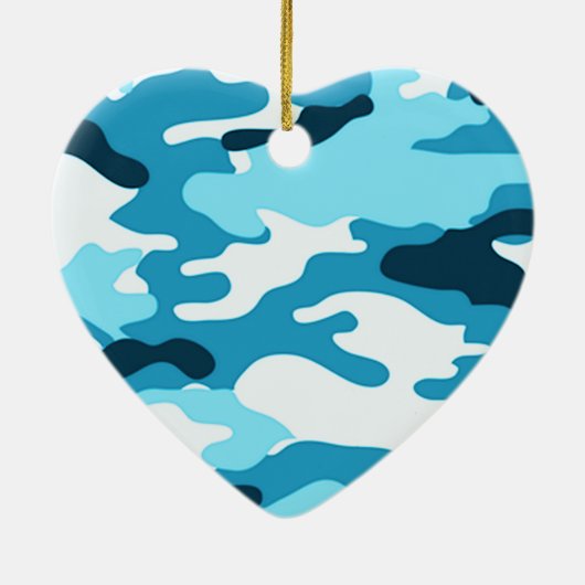 Blauwe camouflage keramisch ornament (Achterkant)