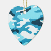 Blauwe camouflage keramisch ornament (Links)