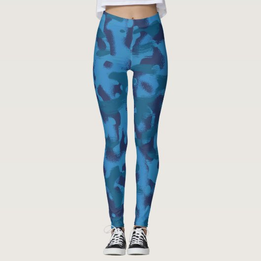 blauwe camouflage leggings (Voorkant)