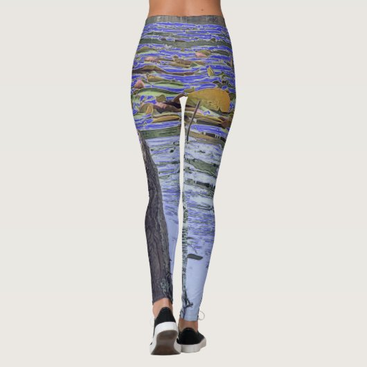 Blauwe camouflage look pneumatophores leggings (Achterkant)