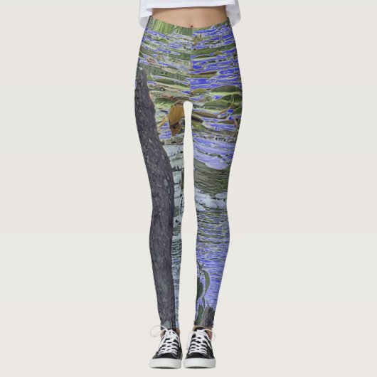 Blauwe camouflage look pneumatophores leggings (Voorkant)
