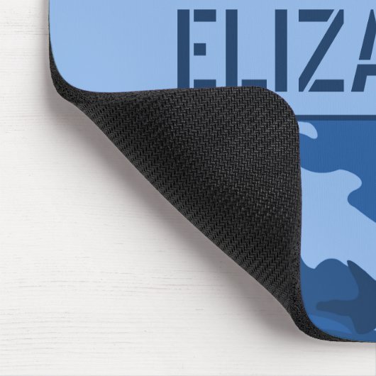 Blauwe camouflage monogrammed muismat (Hoek)