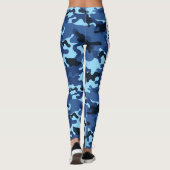 Blauwe camouflage PERSONALISEREN Leggings (Achterkant)