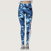 Blauwe camouflage PERSONALISEREN Leggings (Voorkant)
