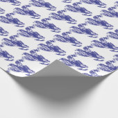 Blauwe Camouflage Snomobiler Cadeaupapier (Hoek)
