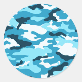 Blauwe camouflage Sticker