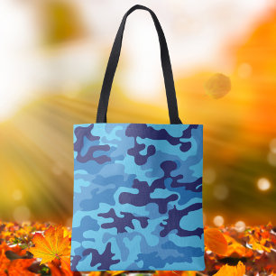 Blauwe Camouflage Stijlvolle Preppy Camo Carryall Tote Bag