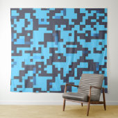 Blauwe camouflagewandtapijt wandkleed (In Situ (horizontaal))