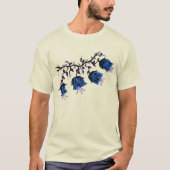 Blauwe Canterbury Bells op Wijnstok Bloemen Unisex T-shirt (Voorkant)