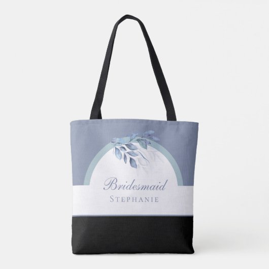 Blauwe Canvas tas Eucalyptus Wedding (Achterkant)