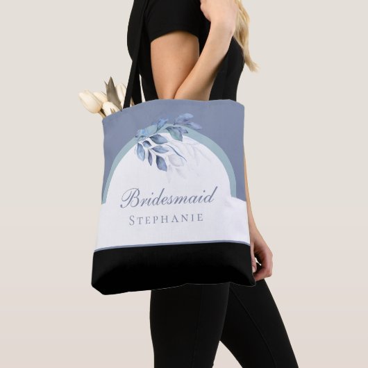 Blauwe Canvas tas Eucalyptus Wedding (Dichtbij)