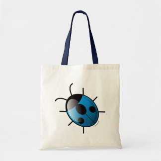 Blauwe canvas tas van ladybug
