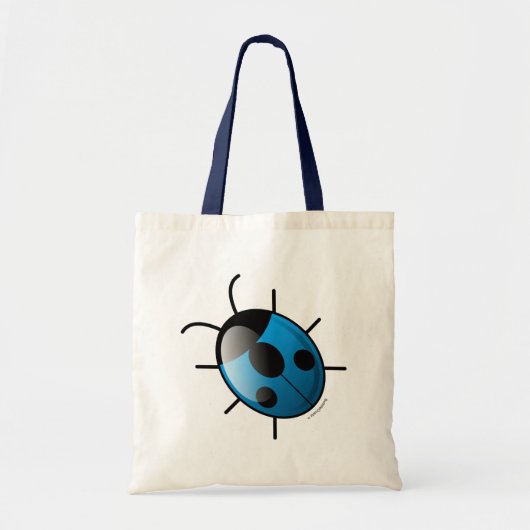 Blauwe canvas tas van ladybug (Voorkant)