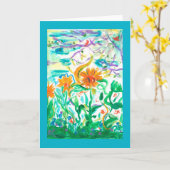 Blauwe Capricieuze de notakaart van de Grens Kaart (Gele Bloem)