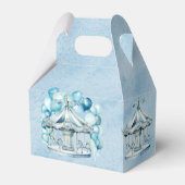 Blauwe Carrousel met Boogballonnen Boy Baby shower Bedankdoosjes (Achterkant)