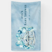 Blauwe Carrousel met Boogballonnen Boy Baby shower Spandoek (Verticaal)