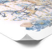 Blauwe carrousel Waterverf Poster (Hoek)