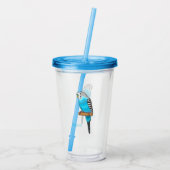 Blauwe cartoon acryl drinkbeker (Achterkant)