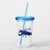 Blauwe cartoon acryl drinkbeker (Achterkant)