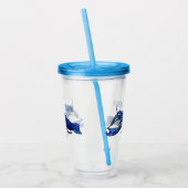 Blauwe cartoon acryl drinkbeker (Links)