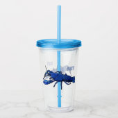 Blauwe cartoon acryl drinkbeker (Voorkant)