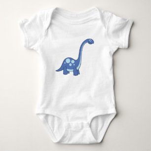 Blauwe Cartoon Apatosaurua Dinosaur-Baby, één stuk Romper