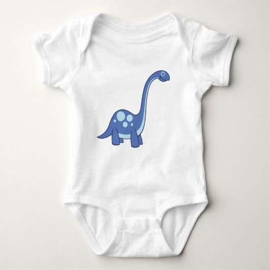 Blauwe Cartoon Apatosaurua Dinosaur-Baby, één stuk Romper (Voorkant)