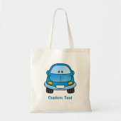 Blauwe cartoon auto boodschappentas tote bag (Voorkant)
