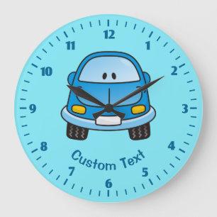 Blauwe Cartoon Auto Grote Klok